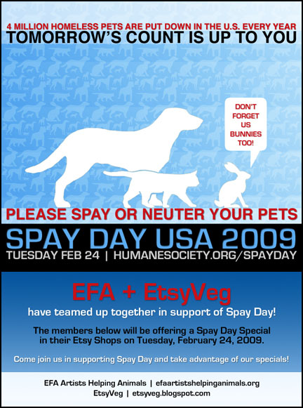 EFA & EtsyVegan Spay Day USA flyer