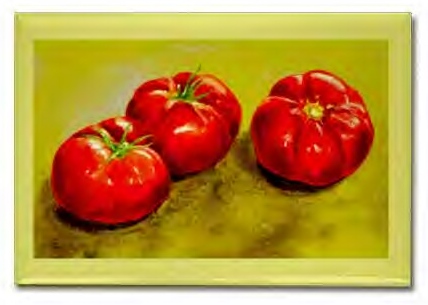 "Three Amigos" tomato magnet