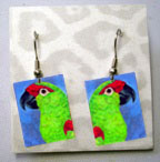 Thick-Billed Parrot earrings by Ann Ranlett