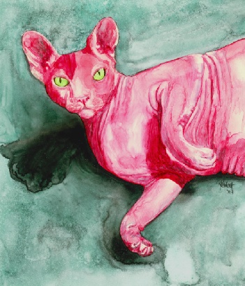 jcee - watercolor on Yupo, by Ann Ranlett