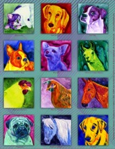 Ann Ranlett's Paintings with Petzazz fabric available at Colfax Cloth & Quilt Company