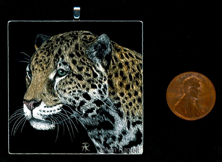 Leopard: 2 square scratchboard with colored ink. *sold* Leopard.jpg